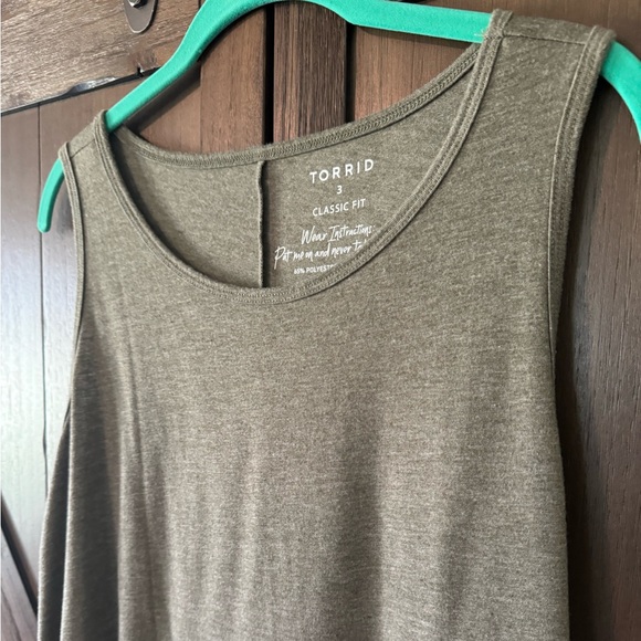 TORRID✨Green Classic Fit Tank - Picture 4 of 5